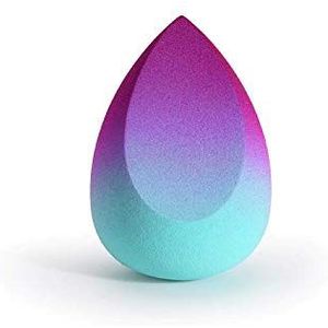 Ombre make-upspons, gradiënt gekleurde schoonheidsspons, premium kwaliteit niet-latex microvezelmateriaal, extreem zachte make-upblender (blauw en paars ombre)