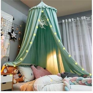 Bedhemel, Dromerige franjes Plafondopknoping Prinseshemel Slaapkamerdecoratie Zacht hemelnet Leeshoekje, Extra grote volledige queensize bedhemels -(Green)