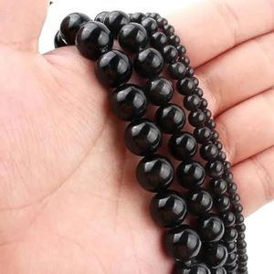 Gemengde kleuren Cat's Eye Opaal Kralen Natuursteen Glas Losse Kralen voor Sieraden Maken DIY Armbanden Bevindingen 4/6/8/10/12mm 15''-Zwart-4mm 91pcs kralen