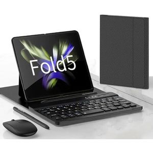 LiLiTok Galaxy Z Fold 5 toetsenbord en muis met S Pen, toetsenbordset voor Samsung Galaxy Z Fold 5 Bluetooth toetsenbord + muis + touch-pen (gestreept)