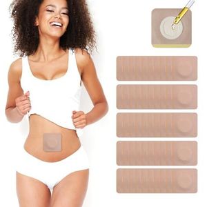 XFSRG Verpakking van 50 stuks voor de navel, waterdicht, oliebestendig, medicijnvrije navelpleisters, zelfklevende wrap navel voor eenmalig gebruik (roze A)