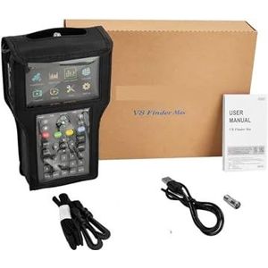 Satellietzoeker V8 Finder Max satellietsignaalzoeker DVB-S/S2/S2X H.264/H.265 (8 bit) satellietzoekermeter 4,3 inch scherm 4000 mAh batterij