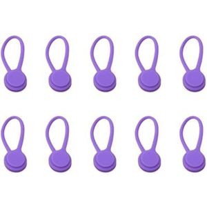Set van 10 compacte siliconen kabelbinders voor houd oortelefoon en oplaaddraad georganiseerd in elke omgeving