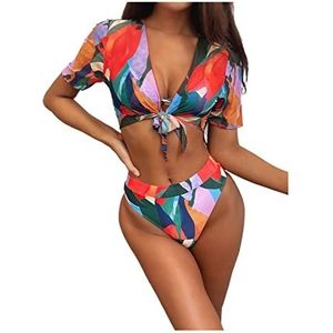 3 Stuks Pak Lace-up Bandage Badpak Vrouwen Bikini Set Met Mesh Rok Badpakken Vrouwelijke Badmode Biquinis (Color : 1, Size : L)