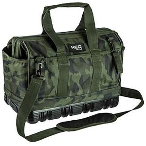 Neo Tools Gereedschapskoffer CAMO (leeg) voor professionele ambachtslieden, camouflage-look, 40 x 22 x 33 cm, 100% nylon 600D, waterdichte bodem, vers
