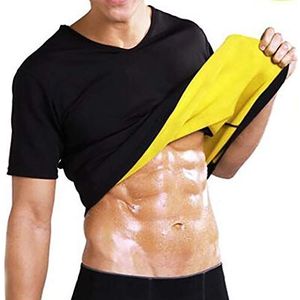 NOVECASA Sauna T-shirts Shirt Korte Mouwen Heren Neopreen Body Shaper Sport Zweet Vet Verbranden Buik Afslanken Gym Fitness (L, T-Shirts)