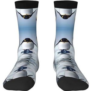 Pinguïn volwassen grappige 3d sokken crew sokken nieuwigheid sokken gag geschenken, zachte gezellige sokken., 2 Zwart-1, Eén Maat