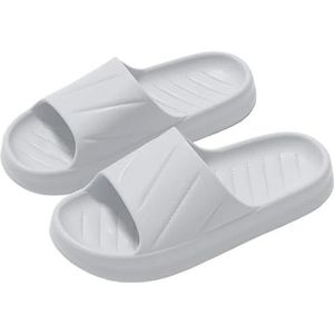 Zomerbadkamerslippers Binnen antislip Zachte huisslippers Paar pantoffels Platte schoenen (Color : Gray, Size : 36-37(fit 35-36))