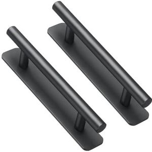 Deurknoppen - Zwart - DSWZLQDXB - 2 Stuks - Zelfklevende Meubelgrepen - Aluminiumlegering