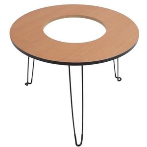 CHANGYING Opvouwbare Kamp Tafel Draagbare Ronde Picknick Tafel voor Outdoor BBQ Grillen Thee Brouwen Indoor & Outdoor Activiteiten Gemakkelijk Carry Iron Koolstofstaal