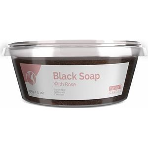 Fatima's Garden Zwarte Zeep met Rozenolie - Natuurlijke Exfoliator, 150g