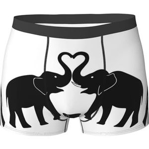 ALLiYa Duitsland Vlag Mannen Platte Hoek Ondergoed (Meerzijdig) Leggings Mannen Elastische Platte Hoek Shorts, Oude olifant en jonge olifant, S