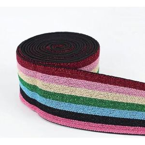 2/5 meter 50 mm polyester jacquard elastische band singelband broek taille bindende rubberen tapes voor rok tassen riem DIY naaien ambachten-EB123-Stripe-50mm-2meter