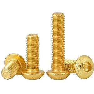 5/10 Pcs M2 M2.5 M3 M4 M5 M6 12.9 Grade Plating Titanium Gold Hex Socket Knop Hoofd bout Schroef (Color : 8mm_M3-10Pcs)