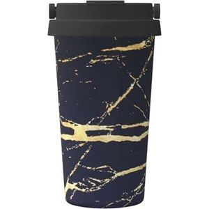 FRGMNT Marmeren Print Thermische Koffie Mok,Reizen Geïsoleerde Deksel RVS Tumbler Cup voor Thuiskantoor Outdoor