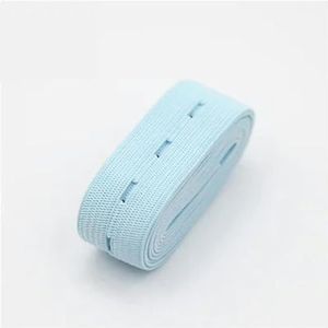 Elastiekjes 20 mm geweven knoopsgat elastische band Elast Stretch Tape Verleng afwerkingstape DIY naaien kledingaccessoire-lichtblauw-20 mm 2yads