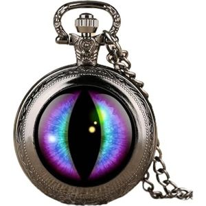Zakhorloge Vintage Creative Eye Design Quartz Pocket Horloge Mannen Dames Steampunk Exquisite Hanger Clock 4 Kleuren Ketting Ketting Retro Retro Zakhorloge (Size : Bronze)