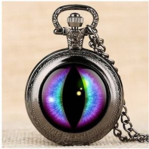 Zakhorloge Vintage Creative Eye Design Quartz Pocket Horloge Mannen Dames Steampunk Exquisite Hanger Clock 4 Kleuren Ketting Ketting Retro Retro Zakhorloge (Size : Bronze)