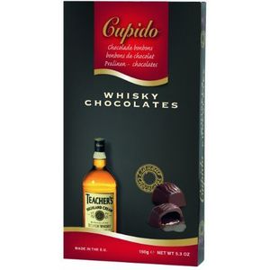 Cupido Whisky Likeur Chocolade 150 g (Pack van 4)