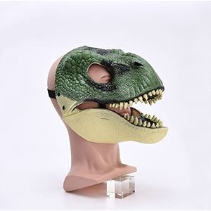 BestAlice Dino Masker Bewegende Kaak, Dinosaurus Masker Hoofddeksels, Jurassic Beweegbare Dinosaurus Hoofd Velociraptor Masker Halloween