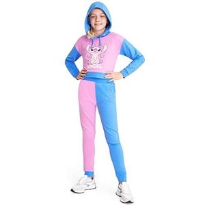 Disney Stitch Hoodie voor Meisjes, Cropped Sweatshirt Kids Tracksuit, Stitch Geschenken (9-10 Jaar, Roze/Blauw)