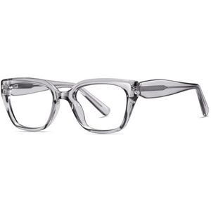 moomoobird Mode Bril Blauw Licht Blokkeren TR90 Frame Vierkante Bril Frame voor Vrouwen Mannen, Grijs Met Helder