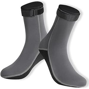 Duiksokken 2 Paar Duiksokken 3 Mm Zwemkleding Warm Snorkelen Strandsurfen thermische watersokken voor snorkelen, surfen, ze(Gray,X-Small)