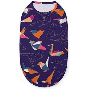 Kleurrijke Origami Papier Zwaluw Vogels Huisdieren Shirt Vest Leuke Hond Tank Top Zachte Mouwloze T-Shirt voor Puppy Kitty Katten XL