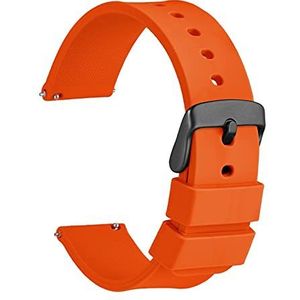 ENICEN Horlogeband 14mm 18mm 20mm 22mm 24mm Siliconen Sporthorloge Strap Mannen Vrouwen Reprecement Band Rubber Bracelet Roestvrij gesp (Color : Orange, Size : 22mm)