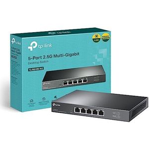 TP-Link Unmanaged 5-Port 2.5G Multi-Gigabit Desktop Switch, 802.3X Flow Control, 802.1p/DSCP QoS, Ideal for Small and Home Office with fanless design, Metal Casing, Plug and Play (TL-SG105-M2)