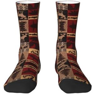 yagDAA Beer Herten Visprint Crew Sokken Voor Mannen Atletische Sokken Vrouwen Gezellige Enkel Sokken Voor Sport Running Workout, 2 Zwart-2, One size