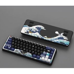 QPSJXN Draadloos mechanisch toetsenbord, RGB-afdichting met 3 modi, Creamy Pose Swap, Hot Swap, gamer, ramen en ramen (Black Coral Sea)