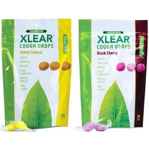 Xlear Xylitol Keelpastilles Suikervrij – Zuigtabletten tegen Droge Mond – Suikervrije Keeldruppels voor Droge Mond – Non-GMO, Glutenvrij, Black Cherry and Honey Lemon, 30 Count Each (Variety Pack)