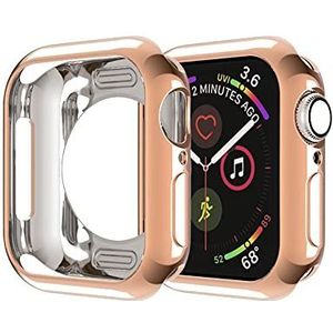 By Qubix - Siliconen case 38mm - Rosé goud - Compatible met Apple Watch 38mm - Compatible Apple watch bandjes