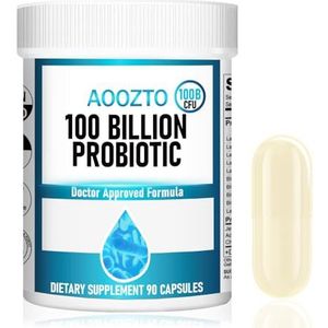Probiotica, 100 miljard KBE-10 stammen + biologische prebiotica, immuunspijsvertering en darmgezondheid, ondersteunt bij incidentele verstopping, diarree, winderigheid, voor vrouwen en mannen, 90