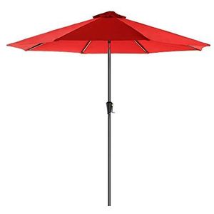 SONGMICS parasol, 3 m diameter, zonwering, achthoekige tuinparasol van polyester, inklapbaar, met zwengel, zonder statief, buiten, voor tuin, balkon en terras, rode GPU30RD