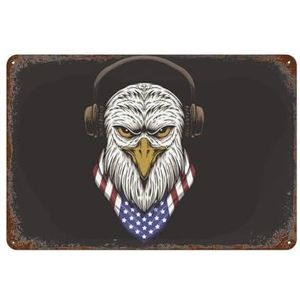 Eagle Head Usa Creatief tinnen bord retro metalen tinnen bord vintage wanddecoratie retro kunst tinnen bord grappige decoraties cadeau grappig