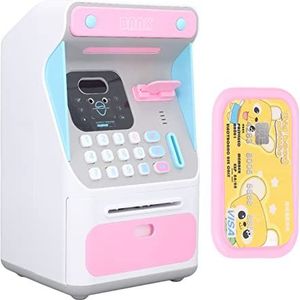 ATM Spaarvarken Machine, Kinderen Cash Munten Spaarbox met Debetkaart Digitale Elektronische Kluis met Wachtwoord Geldbank Speelgoedcadeaus voor Kinderen, Automatische Bankbiljethaspel