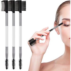 Wenkbrauw Wimper Shaper, Wenkbrauw Borstel Kam Wimper Separator Tool met 3 Verschillende voor Vrouwen Meisjes Scheiden Wimpers Eliminerende Mascara Klompen Verzorging Brows (Zwart+Wit - 4 stuks)