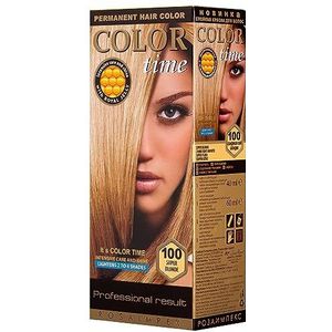Color Time Permanente Haarkleur Gel | Verrijkt met Royal Jelly en Vitamine C | Permanente Haarkleuring | Kleur 100 Super Blond | 100 ML