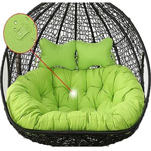eistoel kussen Dubbel hangend terras rieten schommelstoel Machinewasbaar hangend hangmatstoelkussen met stropdassen, koele textuur for de zomer(Color:Green)
