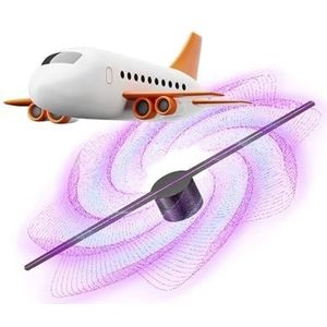 3D Hologram Display Fan Twee Bladen 42cm LED Blote Oog Holografische Reclame Display for Bar, Winkel, Halloween, Kerstmis Festivalreclamedisplay