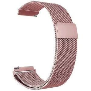 18mm 20mm 22mm metalen band geschikt for Garmin Vivoactive 3 4 4s band horloge geschikt for Venu 2 2s 3s SQ Forerunner 645 armband Milanese lus (Color : Rose Pink, Size : 22mm)