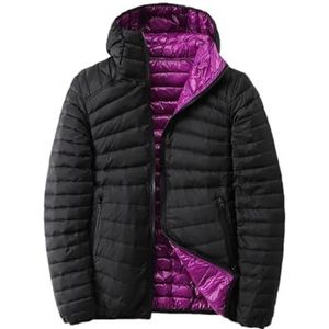 Niiyyjj Ultra Licht Donsjassen Vrouwen Beide Kanten Eendendons Jassen Lady Puffer Jas Bovenkleding, Zwart en paars, S