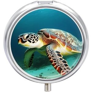 Draagbare Pillendoos Pillendoosje Zee Schildpad Reizen Pillendoos Kleine Pil Case Dagelijkse Pil Container Pil Organizer Pocket Geneeskunde Doos Leuke Pil Case