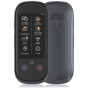 VDLLQYN, 3 inch 2.4G WiFi-taalvertaler, ondersteuning for opnamevertaling en fotovertaling, 77 talen slimme vertaler, grijs Het is zo aardig van je,Vertaler(Grey)