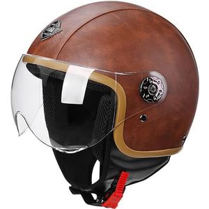 Jet Helm Motorhelm Scooter Helm Bromfiets Helm Chopper Retro Cruiser Vintage Pilot Biker Mode Helm | ECE Gecertificeerd A,L