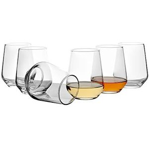 Pasabahce Allegra Waterglas, 425 ml, set van 6 stuks, klassieke water- en sapglazen, ideaal voor sinaasappelsap, elegant en klassiek glas voor thuis en diner