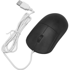Bekabelde Muis Optisch, USB-poort Breed Compatibel ABS-materiaal Gemakkelijk Te Gebruiken Plug-and-play Computermuis Bedraad Ergonomisch Ontwerp 1200 DPI voor Thuis (BLACK)