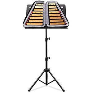 Professionele 16 toetsen xylofoon met draagbare standaard, dubbele rij aluminiumplaat Orff percussie-instrument for kinderen, kinderen, peuters, educatieve en interesseontwikkeling (Color : Gold)